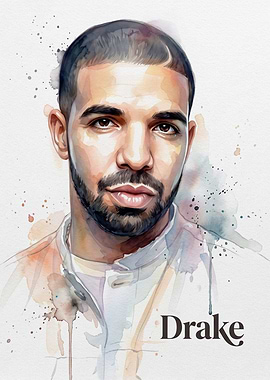 Watercolor Portrait of Drake