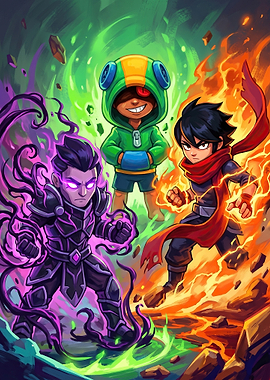 Brawl Stars Character Trio Illustration