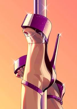Glittering Pole Dance Heels