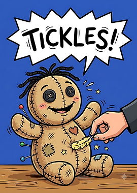 Cute Voodoo Doll Being Tickled