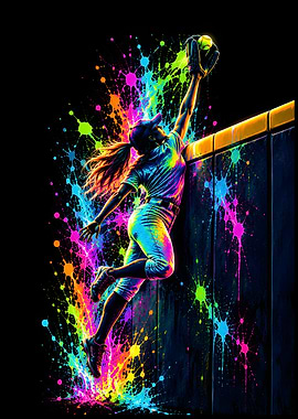 Neon Outfield Wall Catch