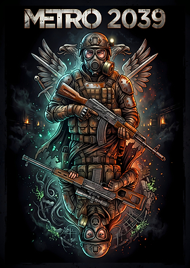 Metro 2039 Post-Apocalyptic Soldier Poster