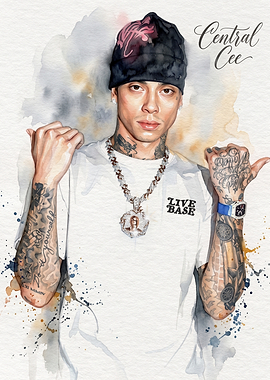 Central Cee Watercolor Portrait
