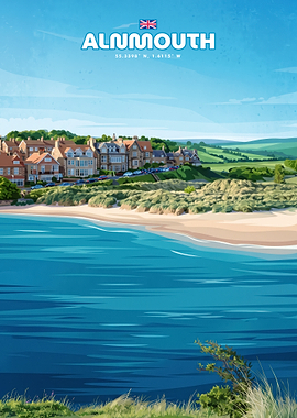 Alnmouth Coastal Travel Poster