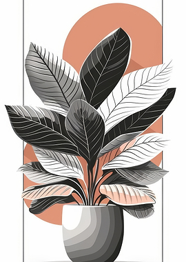 Minimalist Potted Plant Illustration