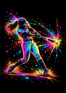 Neon Homerun Swing Action