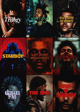 The Weeknd Discography Album Art Collage