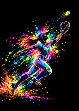 Neon Outfield Leap Catch