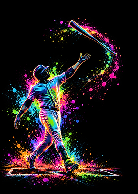 Neon Bat Flip Celebration