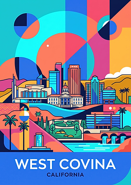 West Covina California Cityscape Poster
