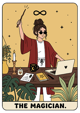 Modern The Magician Tarot Card Illustration