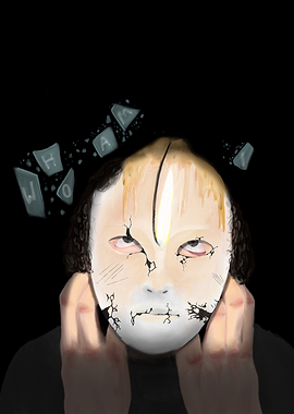 Cracked Mask, Severe Mental Burnout Illustration