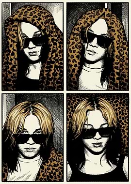 Four Panel Leopard Print Portrait