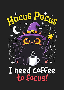 Witch Cat Coffee Hocus pocus coffee spell