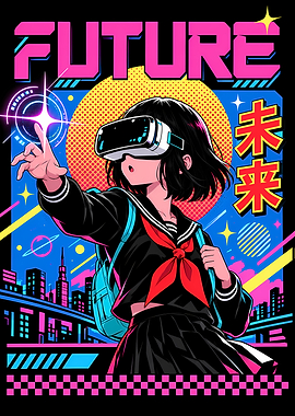 Anime Girl in VR Future