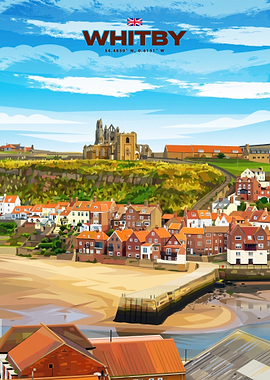 Whitby England Travel Poster