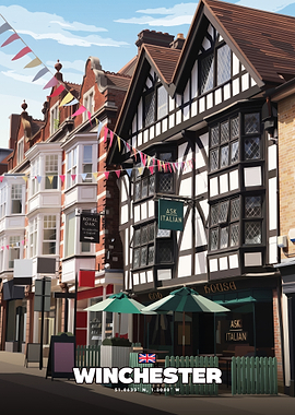 Winchester Cityscape Travel Poster