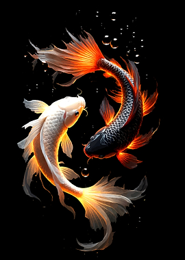 Yin Yang Koi Fish Art