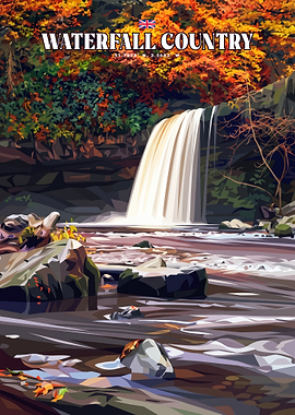 Waterfall Country Travel Poster