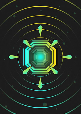 Abstract Neon Cyberpunk Portal