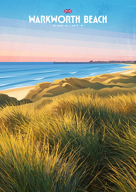 Warkworth Beach Travel Poster