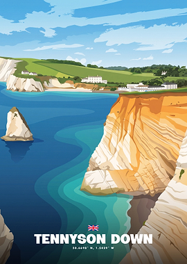 Tennyson Down Travel Poster
