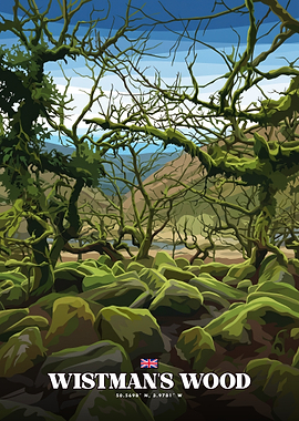 Wistman's Wood Dartmoor Travel Poster