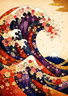 Floral Great Wave of Kanagawa
