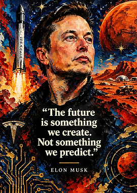 Elon Musk Mars Exploration Quote Poster