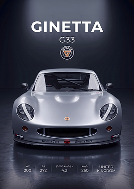 Ginetta G33 Sports Car Poster