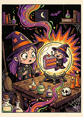Little Witch Conjuring Cake Vision