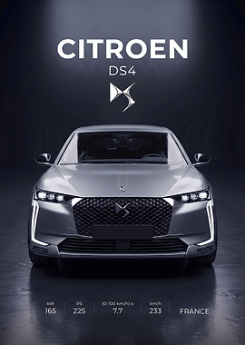 Citroen DS4 Luxury Car Poster