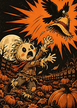 Scarecrow Chasing Crow for Hat