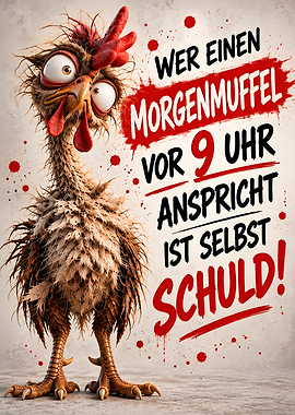 Funny Morning Grump Chicken Poster