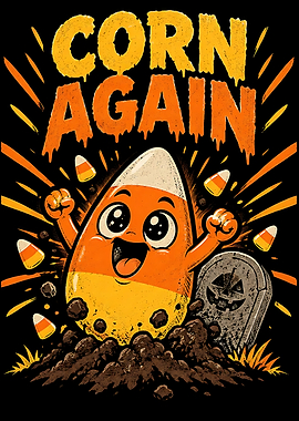 Corn Again Candy Corn Halloween Graphic