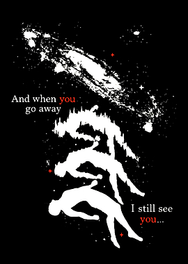 Cosmic Silhouette Floating Figures Poster