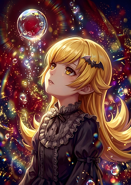 Anime Girl with Bat Hairclip