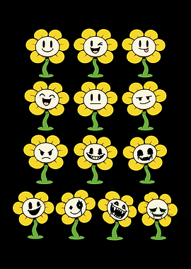 Flowey Undertale Expression Sheet