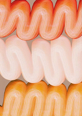 Abstract Wavy Orange Brushstrokes