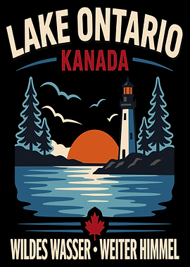 Lake Ontario Canada Vintage Travel Poster