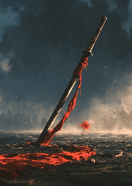 Katana in a Battlefield