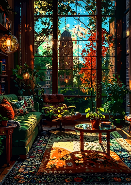 Cozy Sunlit Living Room Interior
