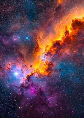 Vibrant Nebula Cosmic Space Scene