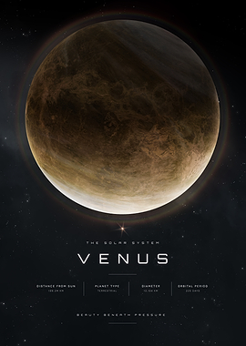 Venus Solar System Infographic Poster