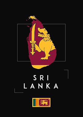 Sri Lanka Map Flag