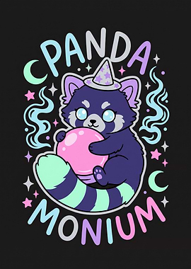 Cute Wizard Red Panda Illustration