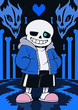 Sans Undertale Pixel Art Illustration