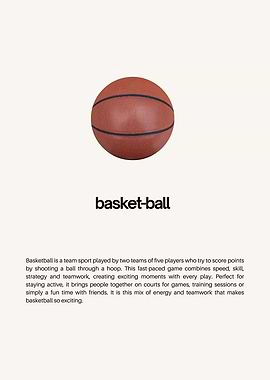Minimalist Basketball Poster with Definition
