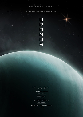 Uranus Solar System Educational Poster