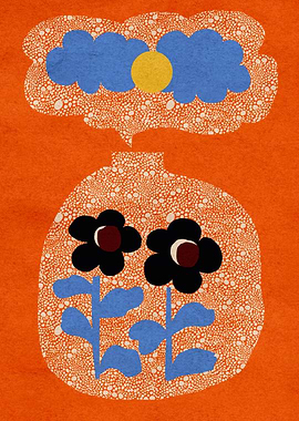 Abstract Floral Vase Illustration
